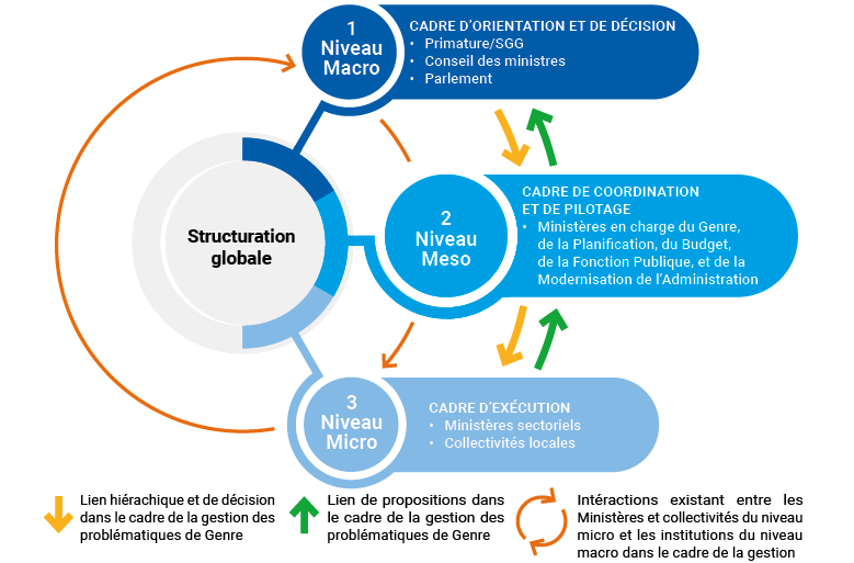 Figure 1 : Structuration globale du cadre organisationnel type d’institutionnalisation du Genre 